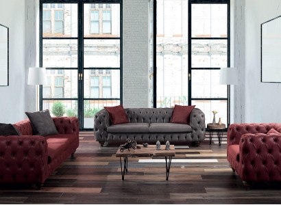 Edle Designer Polster Couch Luxus Chesterfield Sitz Garnituren Sofas Couchen Neu