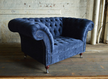 Chesterfield Sessel Fernseh Design Polster Sofa Couch Sofas 1 Sitzer Textil 369