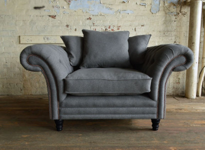 Chesterfield Sessel Fernseh Design Polster Sofa Couch Sofas 1 Sitzer Textil 1051