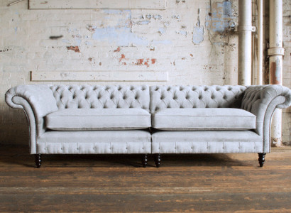 XXL Big Sofa Couch Chesterfield 240cm Polster Sofas 4 Sitzer Leder Textil  #E1