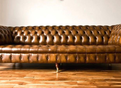 XXL Big Sofa Couch Chesterfield 245cm Polster Sofas 4 Sitzer Leder Textil  #318