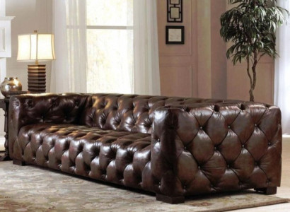 XXL Big Sofa Couch Chesterfield 245cm Polster Sofas 4 Sitzer Leder Textil  #301