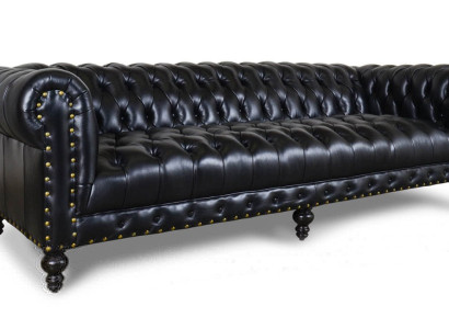 XXL Big Sofa Couch Chesterfield 240cm Polster Sofas 4 Sitzer Leder Textil  #272