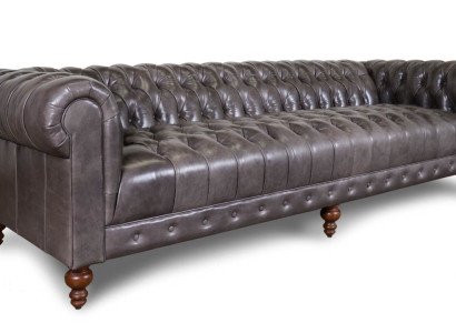 XXL Big Sofa Couch Chesterfield 240cm Polster Sofas 4 Sitzer Leder Textil  #273