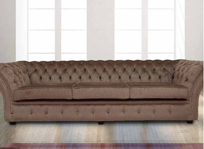 XXL Big Sofa Couch Chesterfield 240cm Polster Sofas 4 Sitzer Leder Textil  #235