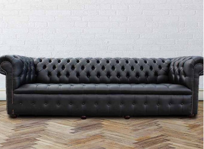 XXL Big Sofa Couch Chesterfield 245cm Polster Sofas 4 Sitzer Leder Textil  #210