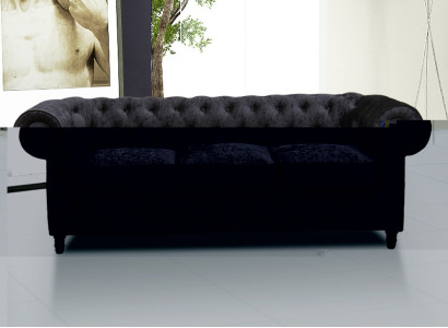 Chesterfield Design Polster Couch Leder Sofa Garnitur Luxus Textil Sofas #138