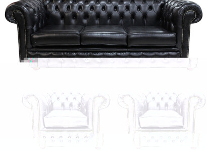 Chesterfield Leder Design Luxus Sofagarnitur Couch Sofa Polster 3+1+1 Sitzer #58