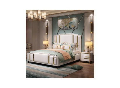 Leder Bett Polster Design Luxus Doppel Hotel Schlaf Zimmer Betten Sofort