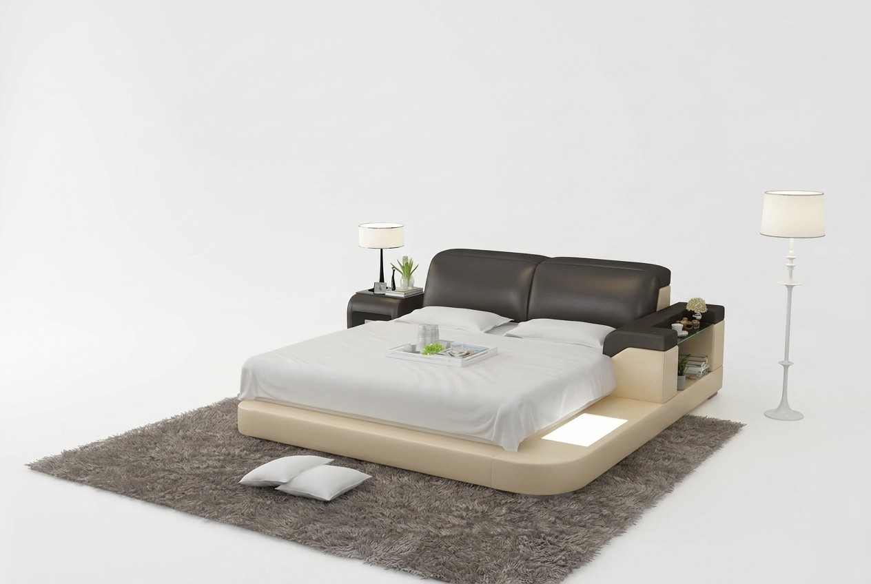Luxus Doppel Multifunktions Wasserbett Wasserbett Polsterung 200x200 + USB
