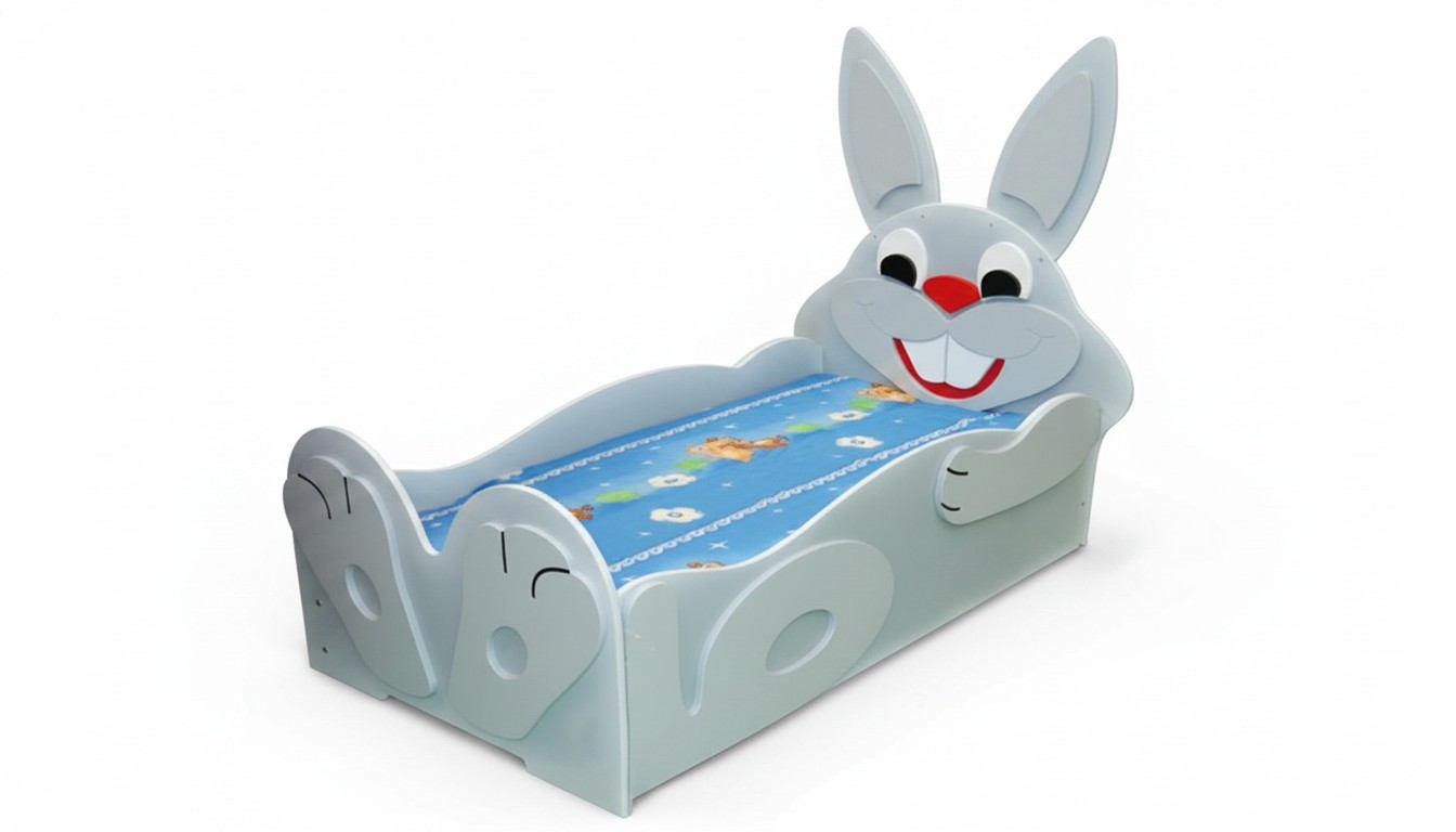 --Kinderbett Kinderbett Bett Betten mit Matratze mit Tiermotiv Schlafbett  Hase