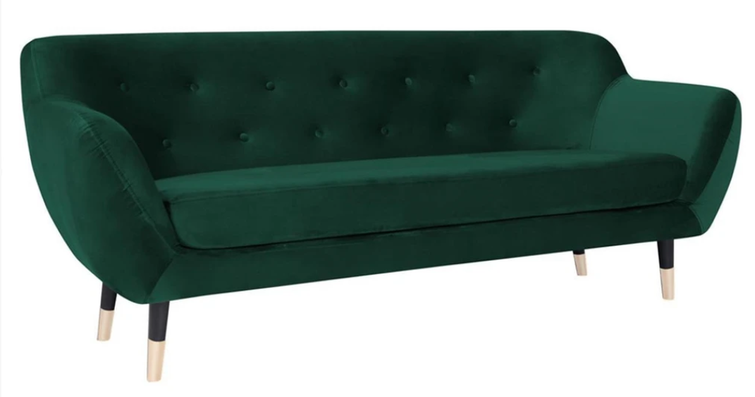 Grün Stoff Wohnzimmer Design Couchen Polster Sofa Sofas Chesterfield Dreisitzer