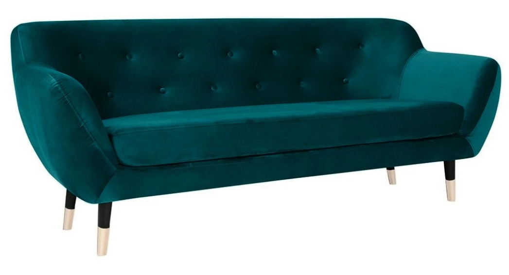 Grün Sofa Wohnzimmer Design Couchen Polster Stoff  Sofas Dreisitzer Chesterfield