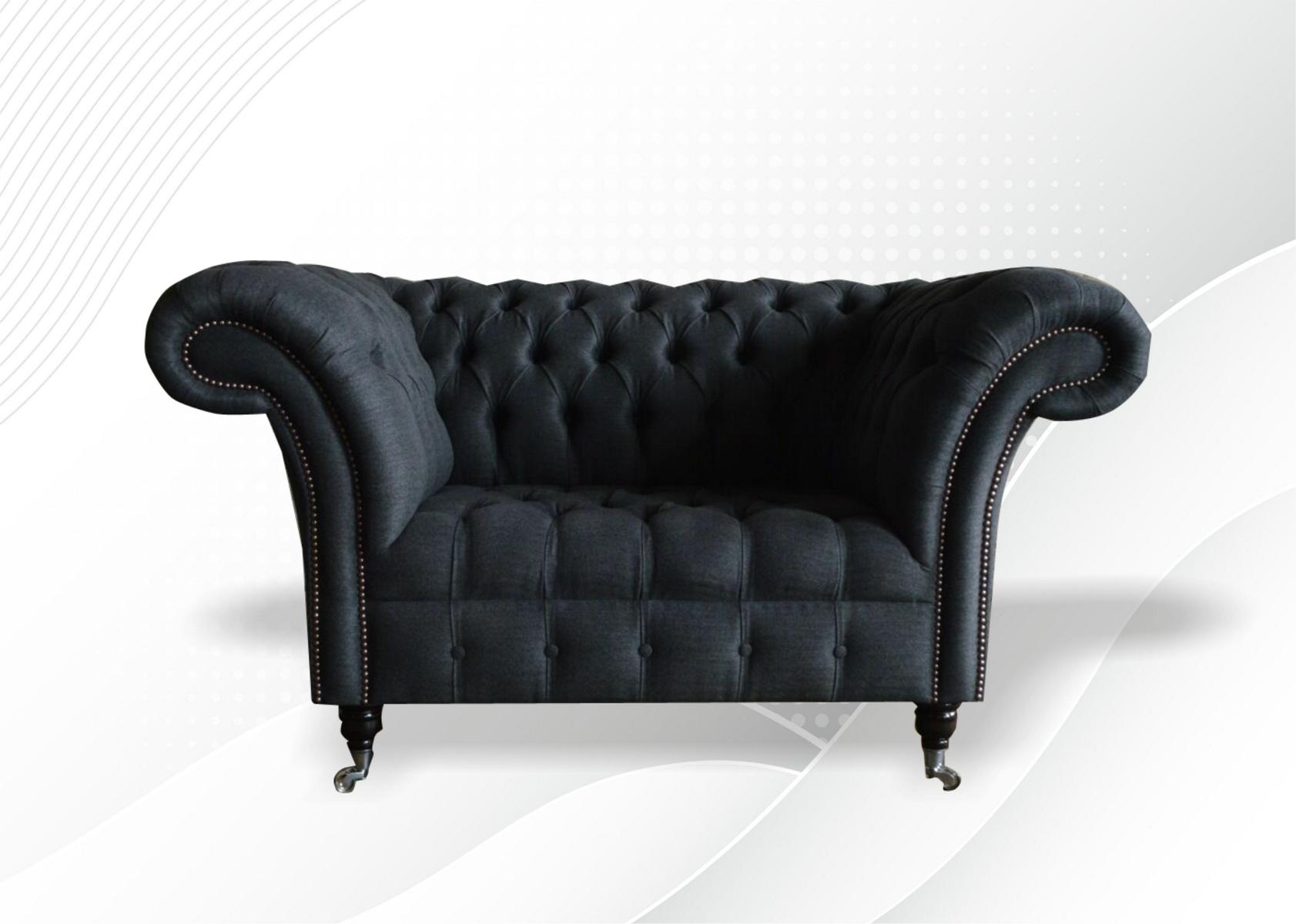 Chesterfield Sessel Fernseh Couch 1 Sitzer Sofa Textil Stoff Ohrensessel Couchen