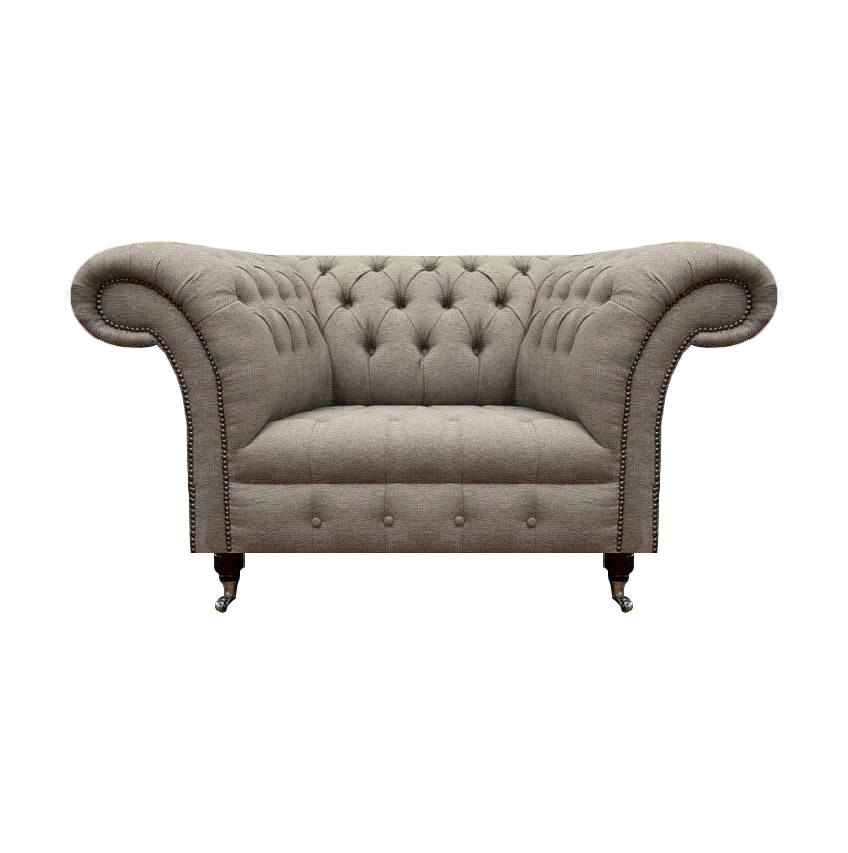 Wohnzimmer Neu Luxus Sessel Chesterfield Grau Polstermöbel Textil Möbel