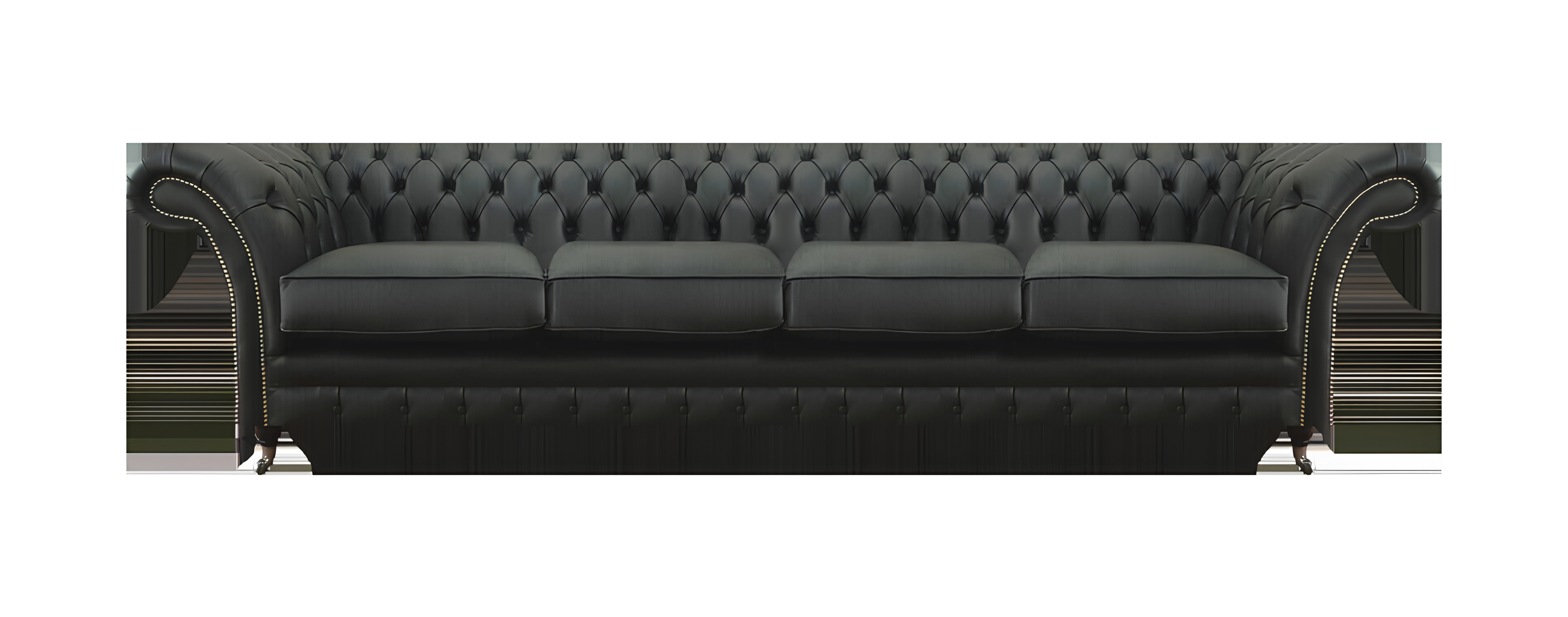 Wohnzimmer Chesterfield Schwarz Sofa Viersitzer Modern Einrichtung  Neu