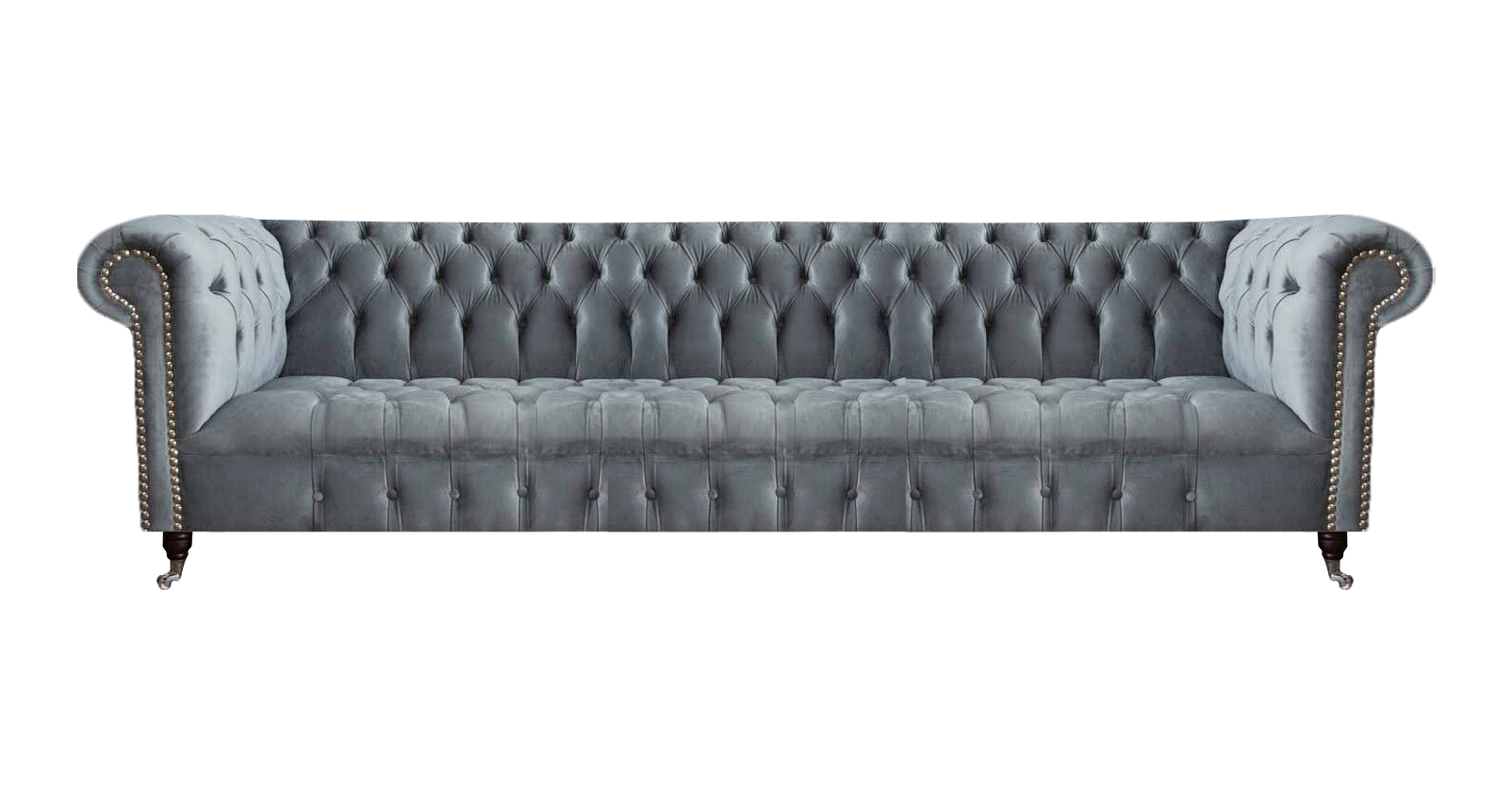 Chesterfield Luxus Viersitzer Grau Sofa Couch Wohnzimmer Einrichtung