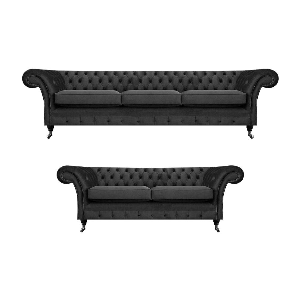 Chesterfield Polstermöbel Wohnzimmer Sofas Set 2tlg Einrichtung Komplett 3+2