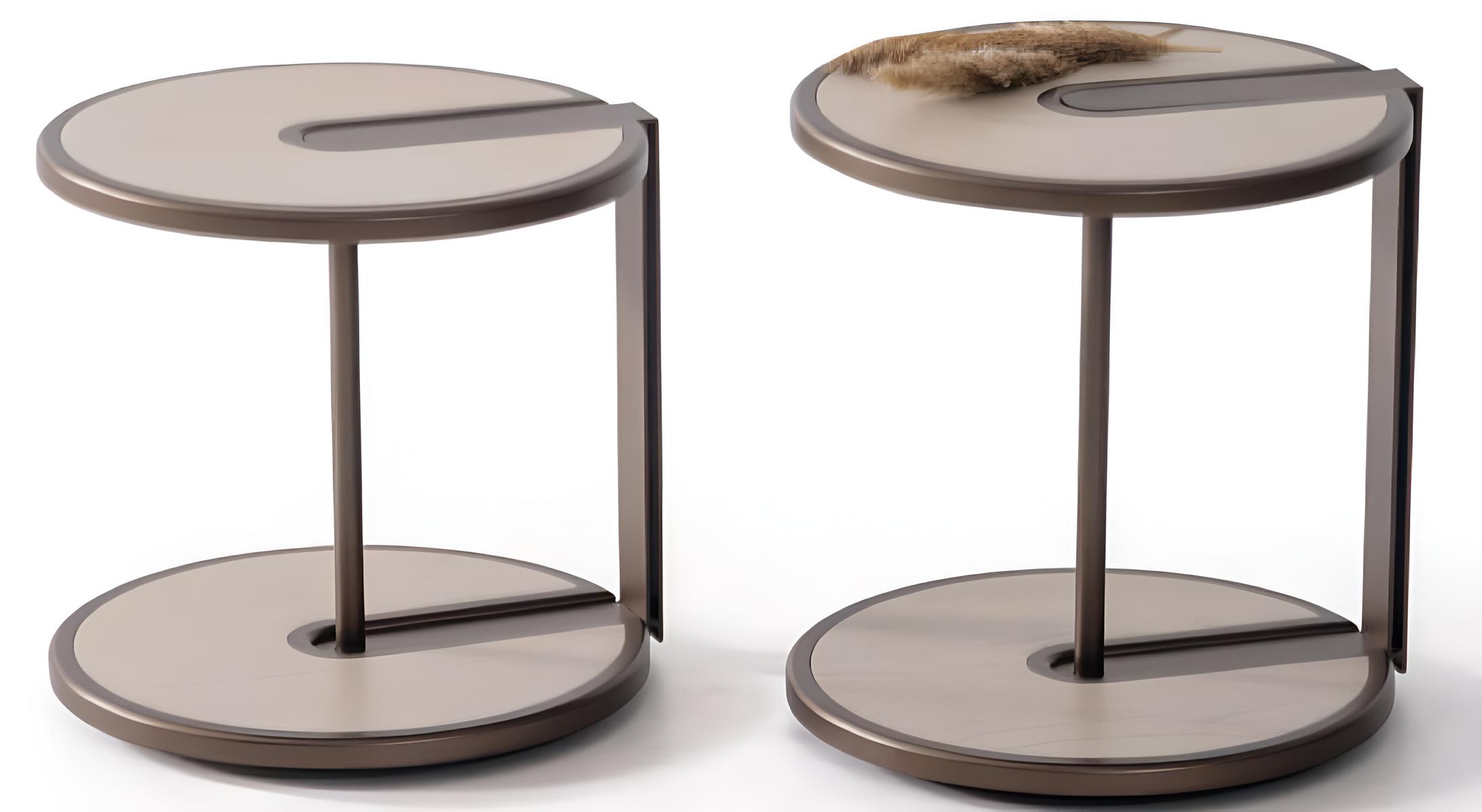 Beiger Beistelltisch-Set Edle Ablagetische Luxuriöser Kaffeetisch